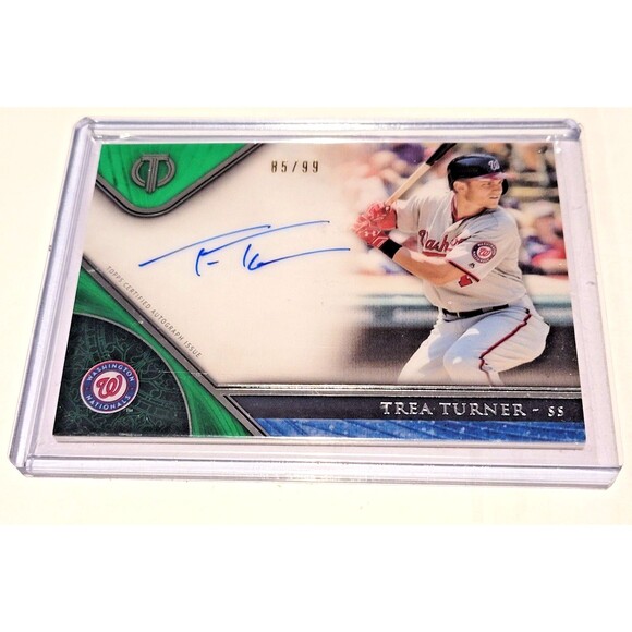 2017 Topps Tribute Baseball card Autograph TREA TURNER Auto /99 #TA-TT National - Picture 3 of 4